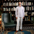 Men’s Premium Linen Solid Shirt – Light Lavender