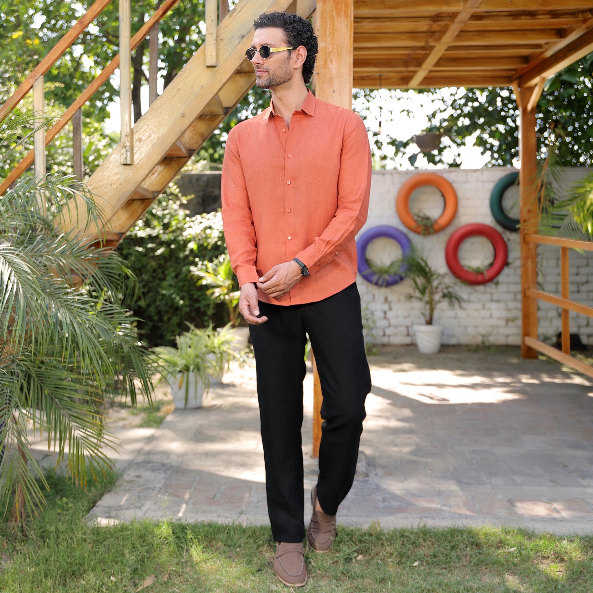 Men’s 100% Linen Solid Casual Shirt – Premium Breathable Summer Wear