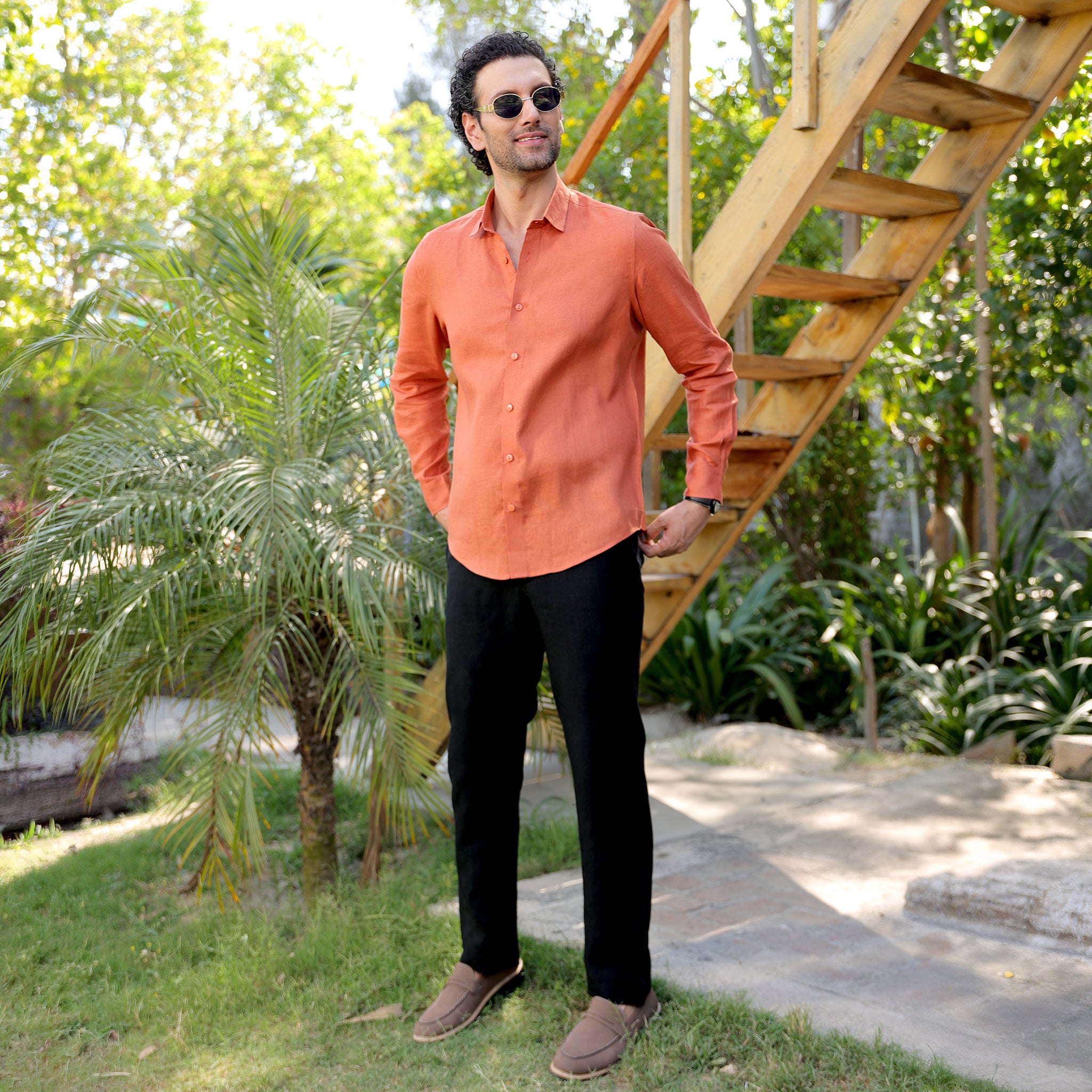 Men’s 100% Linen Solid Casual Shirt – Premium Breathable Summer Wear