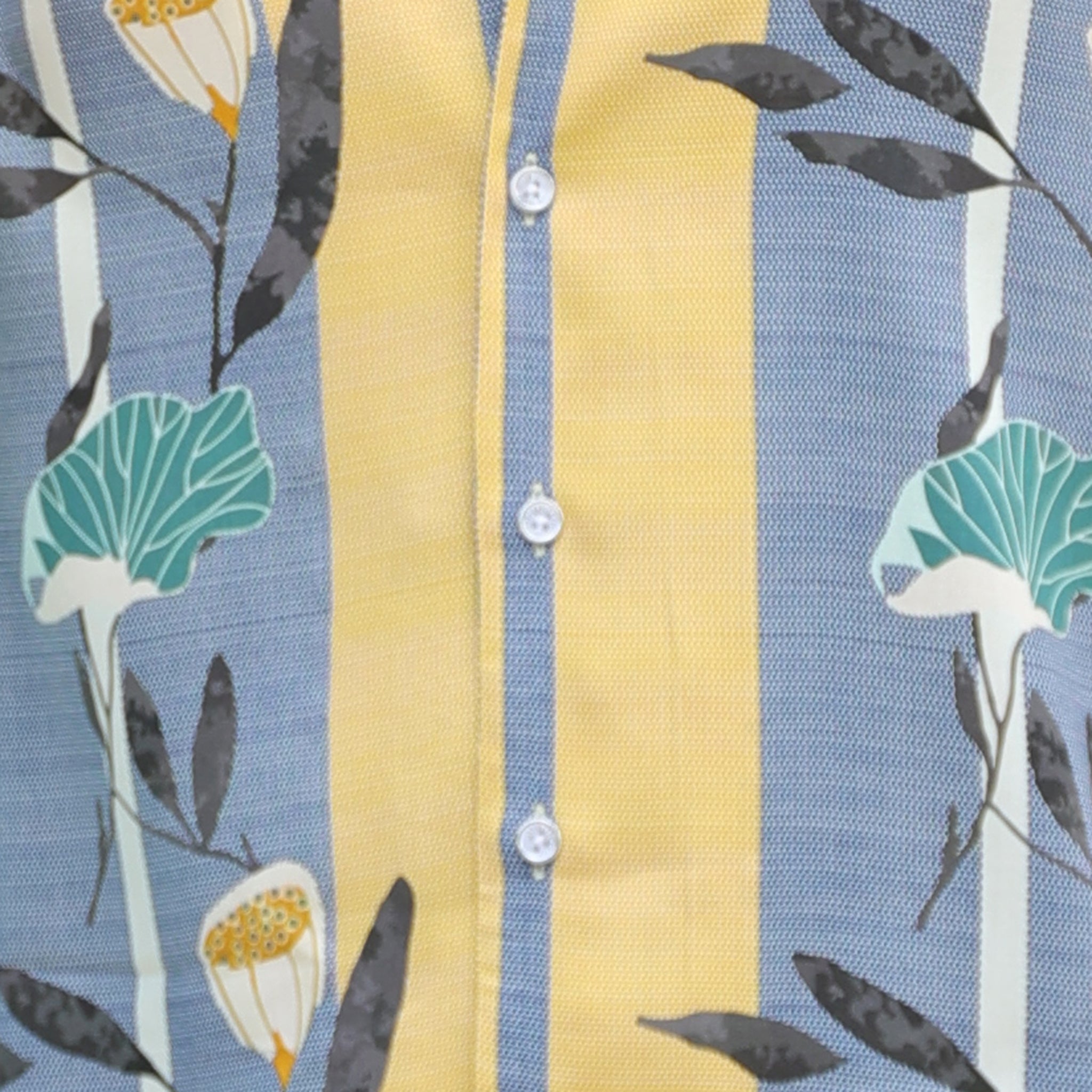 Men’s Tropical Printed Half Sleeve Shirt – Yellow & Blue Casual Summer Shirt
