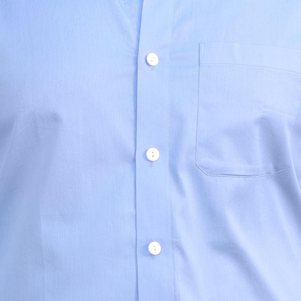 Men’s 100% Pure cotton satin Solid Shirt – Ice Blue