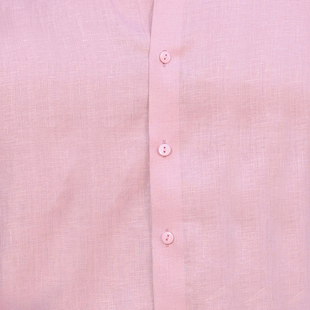 Men’s 100% Pure Linen Solid Shirt – Blush Pink