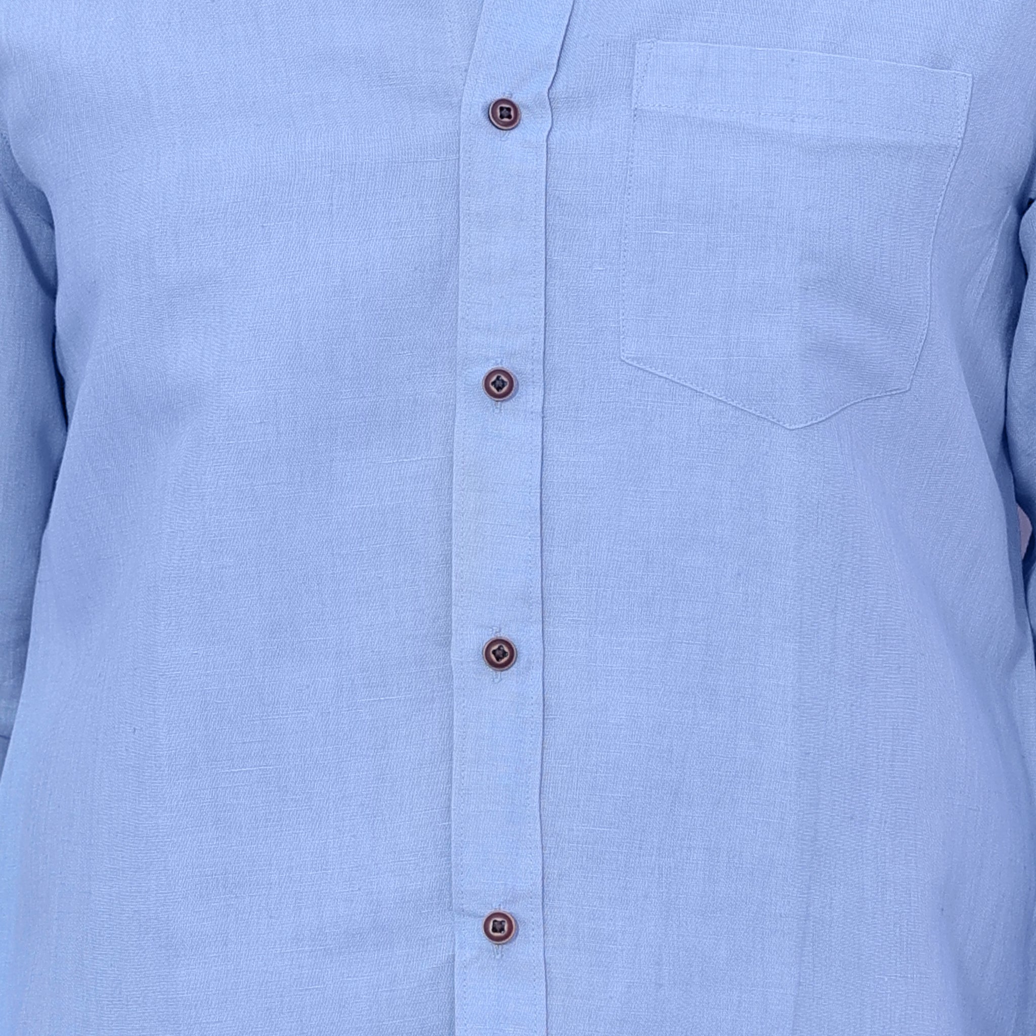 Men’s Premium Linen Blend Solid Shirt – Sky Blue