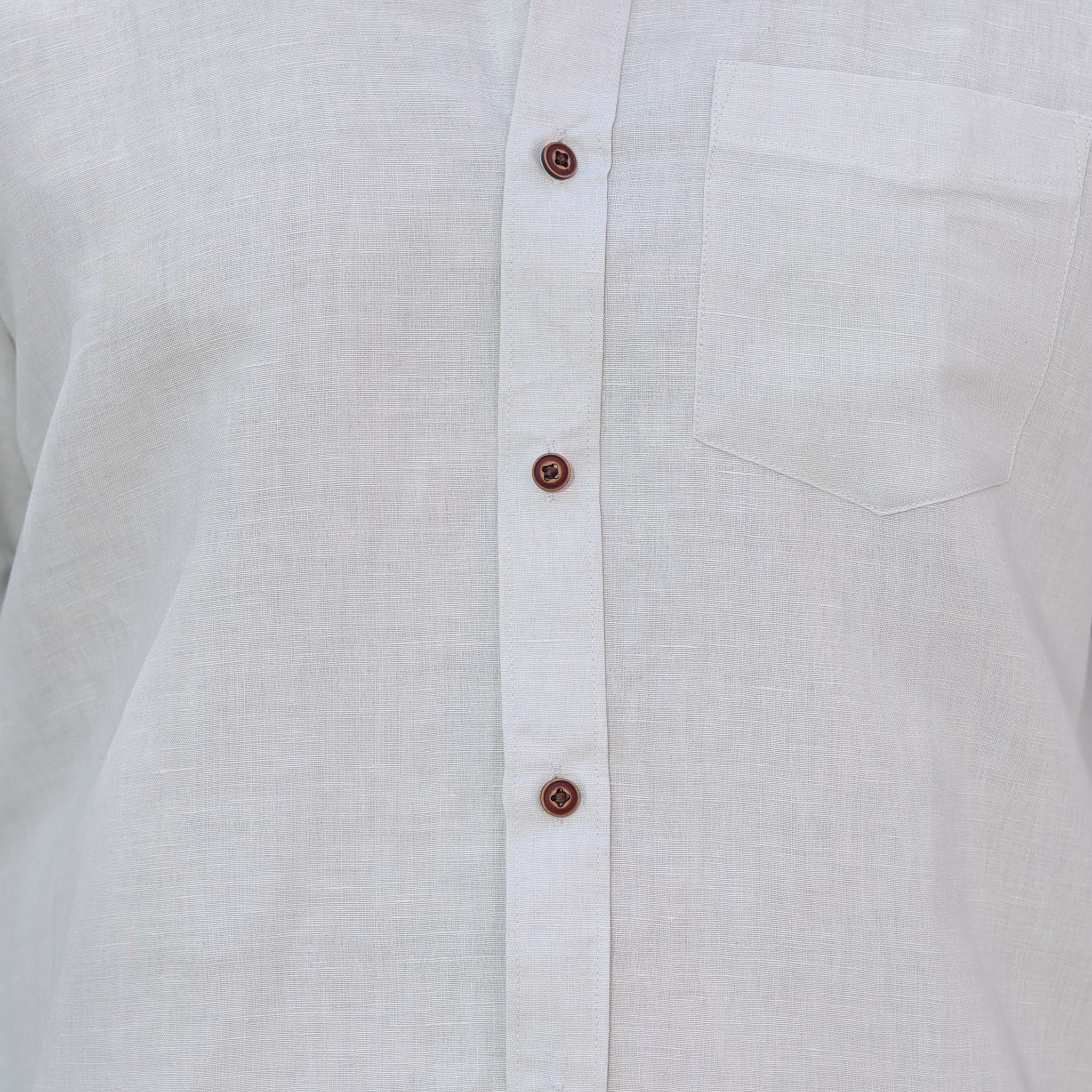 Men’s Premium 100% Linen Solid Shirt – Soft Beige