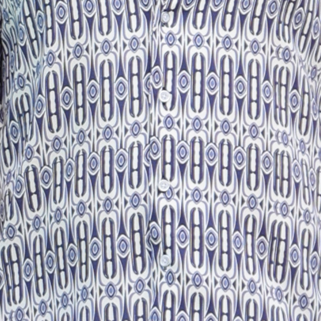 Men’s Abstract Printed Resort Shirt – Grey Casual Half Sleeve Shirt